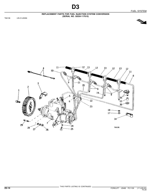 John Deere 480 Forklifts Parts Catalog Manual - PC1109 - Image 3