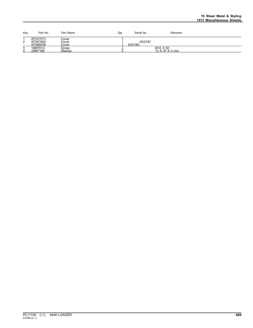 John Deere 444K Loaders (SN 642101-670307) Parts Catalog Manual - PC11100 - Image 4