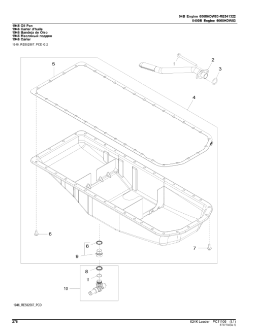 John Deere 624K Loaders (SN 642635 - 658064-) Parts Catalog Manual - PC11106 - Image 2