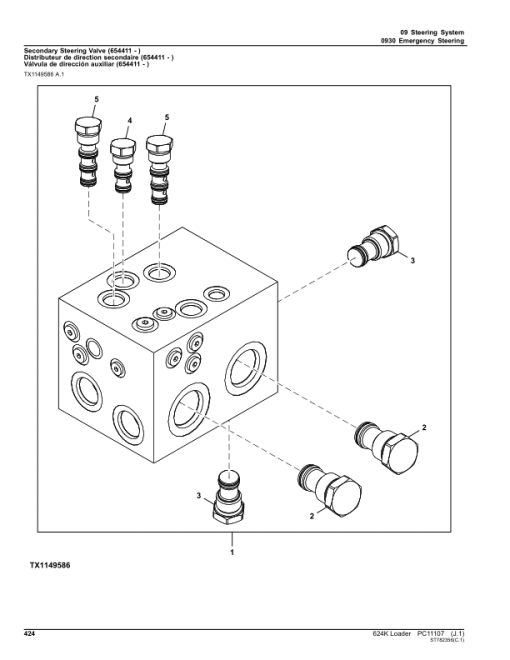 John Deere 624K Loaders (SN E642665-670307) Parts Catalog Manual - PC11107 - Image 3