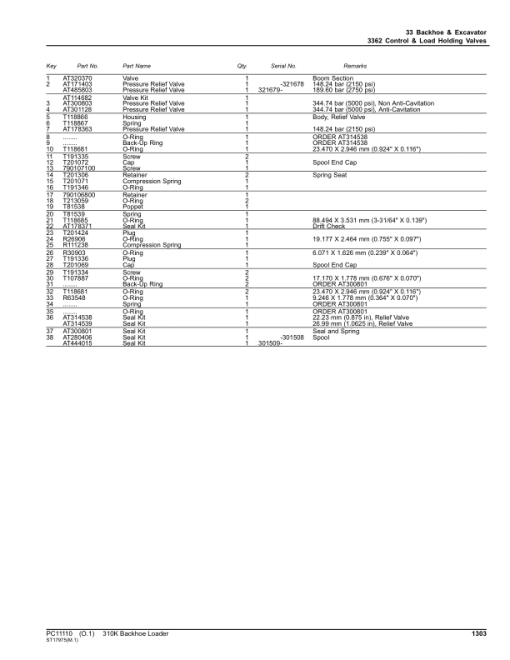 John Deere 310K Backhoes (SN E219607-E277404) Parts Catalog Manual - PC11110 - Image 2