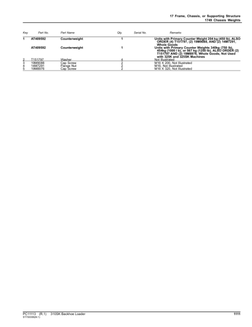 John Deere 310SK Backhoes (SN C219607-277407 & D219607-277407) Parts Catalog Manual - PC11113 - Image 4