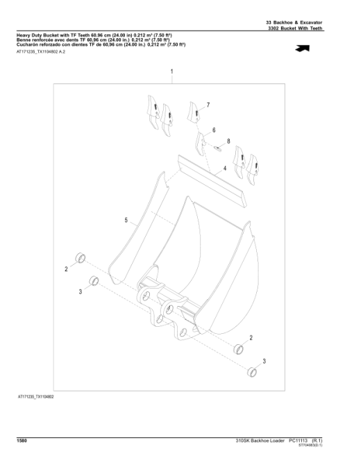 John Deere 310SK Backhoes (SN C219607-277407 & D219607-277407) Parts Catalog Manual - PC11113 - Image 3