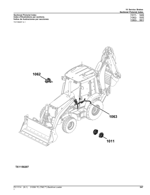 John Deere 310SK TC TMC Backhoes (SN E219607-270402) Parts Catalog Manual - PC11114 - Image 2