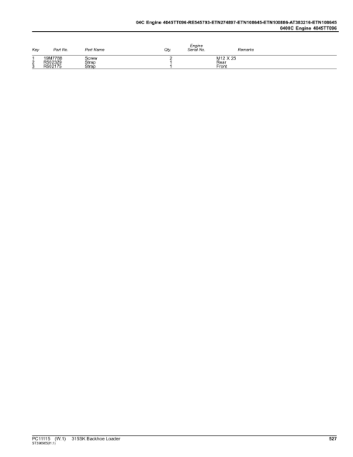 John Deere 315SK Backhoes (SN C219607-277141 & D229820-277141) Parts Catalog Manual - PC11115 - Image 4