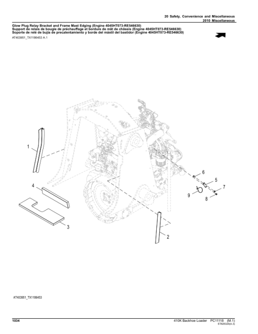 John Deere 410K Backhoes (SN E219607-277405) Parts Catalog Manual - PC11118 - Image 2