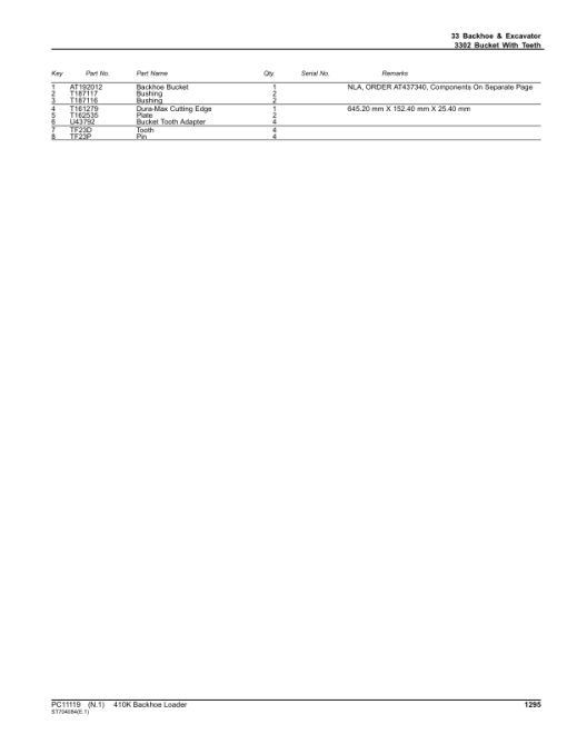 John Deere 410K Backhoes (SN C219607-277405 & D219607-277405) Parts Catalog Manual - PC11119 - Image 2