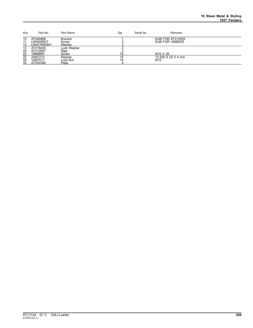 John Deere 324J Loaders Parts Catalog Manual - PC11124 - Image 4