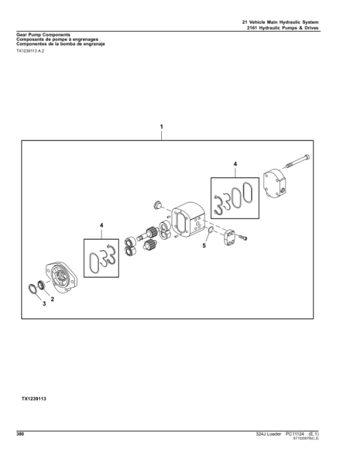 John Deere 324J Loaders Parts Catalog Manual - PC11124 - Image 2