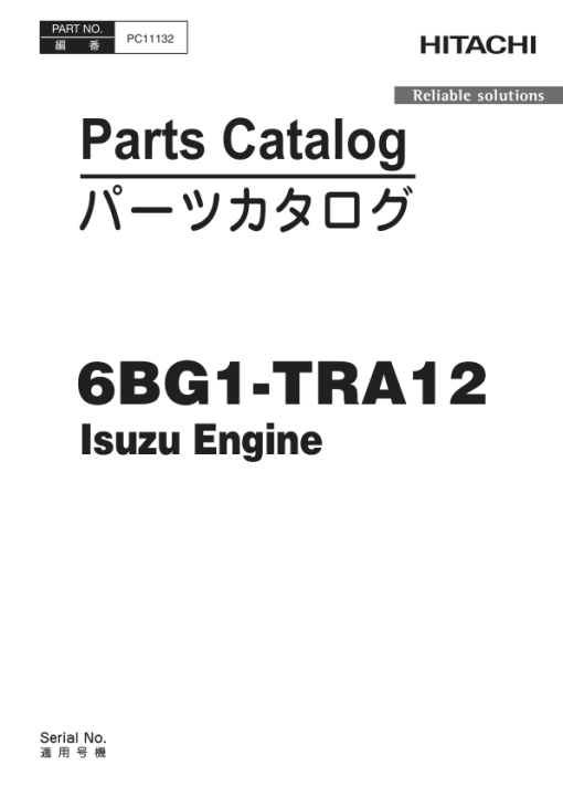 Isuzu 6BG1-TRA12 Engine Parts Catalog Manual - PC11132