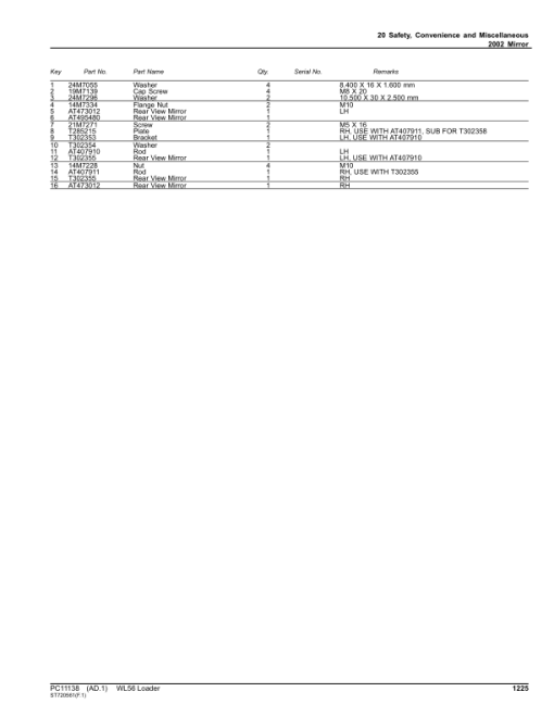 John Deere WL56 Loaders (SN C000010-C000020 & D000326-D000883) Parts Catalog Manual - PC11138 - Image 4