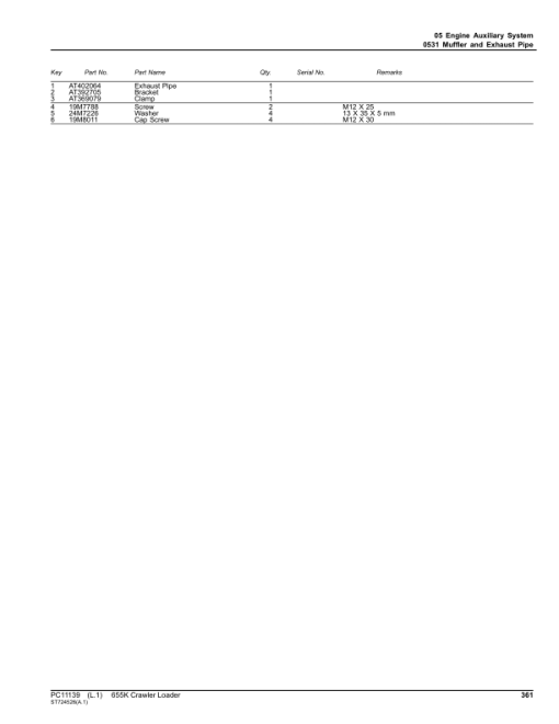 John Deere 655K Crawlers (SN PIN: 1T0655KX_ _E233169–339325) Parts Catalog Manual - PC11139 - Image 2