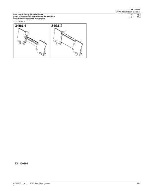 John Deere 328E Skid Steers (SN 1T0328E_ E236673-) Parts Catalog Manual - PC11185 - Image 2