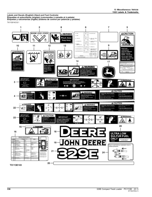 John Deere 329E Compact Track Loaders (SN PIN: 1T0329E_ E236704-) Parts Catalog Manual - PC11186 - Image 3