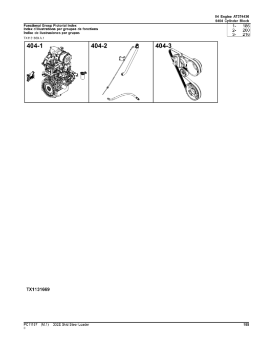 John Deere 332E Skid Steers (SN 1T0332E_ E236670-) Parts Catalog Manual - PC11187 - Image 3