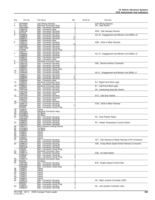 John Deere 333E Compact Track Loaders (SN PIN: 1T0333E_ E236690-) Parts Catalog Manual - PC11188 - Image 4