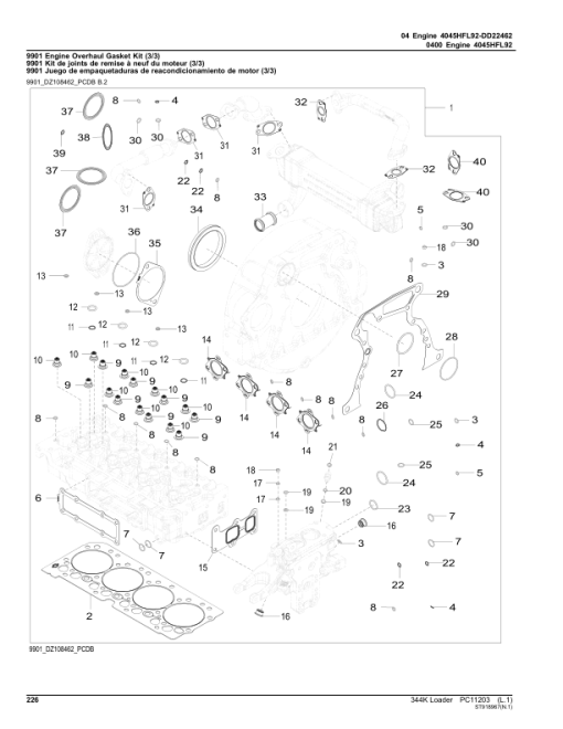 John Deere 344K Loaders (SN 1LU344K_ B030077-) Parts Catalog Manual - PC11203 - Image 3