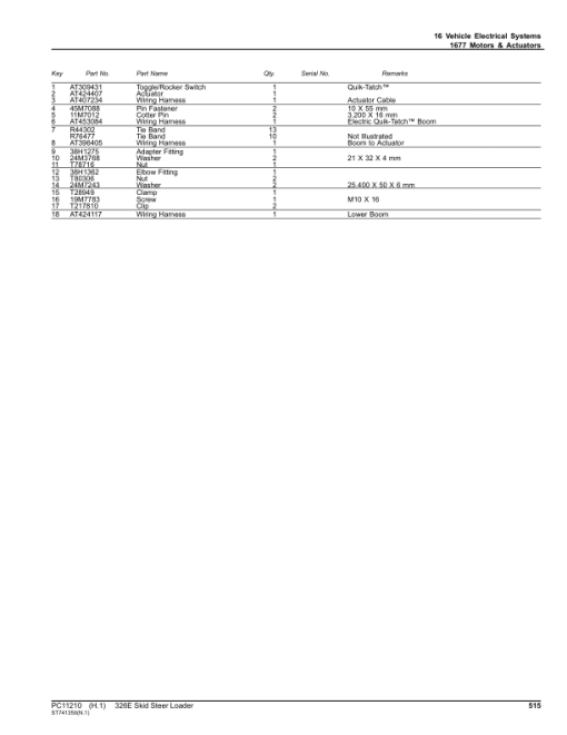 John Deere 326E Skid Steers (SN 1T0326E_ J247388-) Parts Catalog Manual - PC11210 - Image 4