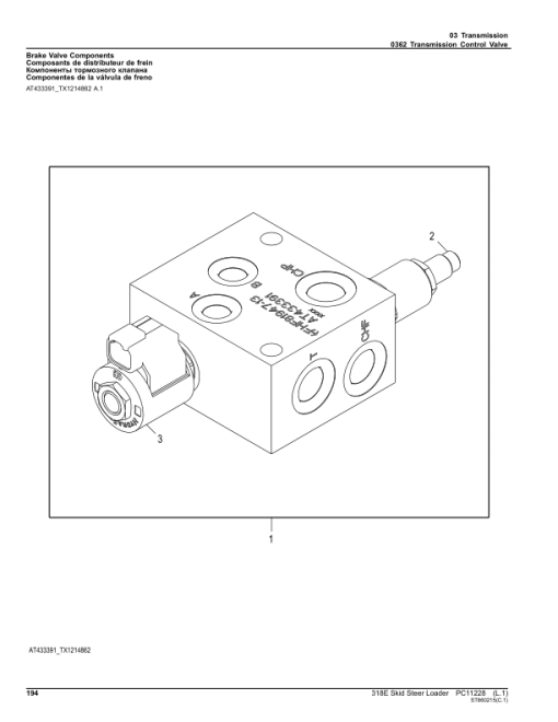 John Deere 318E Skid Steers (SN 1T0318E_ G253889-) Parts Catalog Manual - PC11228 - Image 4