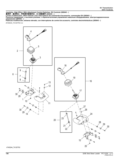 John Deere 320E Skid Steers (SN 1T0320E_ G254913-) Parts Catalog Manual - PC11230 - Image 2