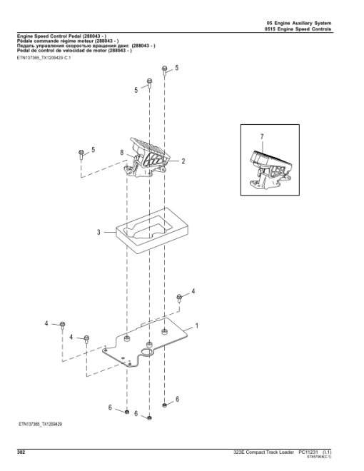 John Deere 323E Skid Steers (SN 1T0323E_ G254917-) Parts Catalog Manual - PC11231 - Image 4