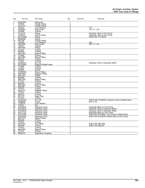 John Deere 670G Motor Graders (SN 1DW670GX_ _F656526-) Parts Catalog Manual - PC11232 - Image 3