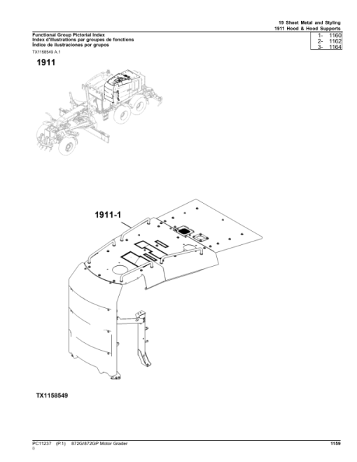 John Deere 870G, 872GP Graders (SN F656526-) Parts Catalog Manual - PC11237 - Image 2