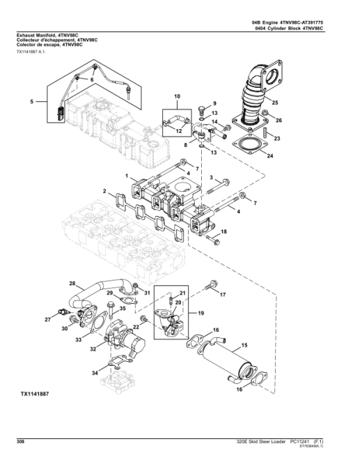 John Deere 320E Skid Steers (SN 1T0320E_ J249291-) Parts Catalog Manual - PC11241 - Image 4