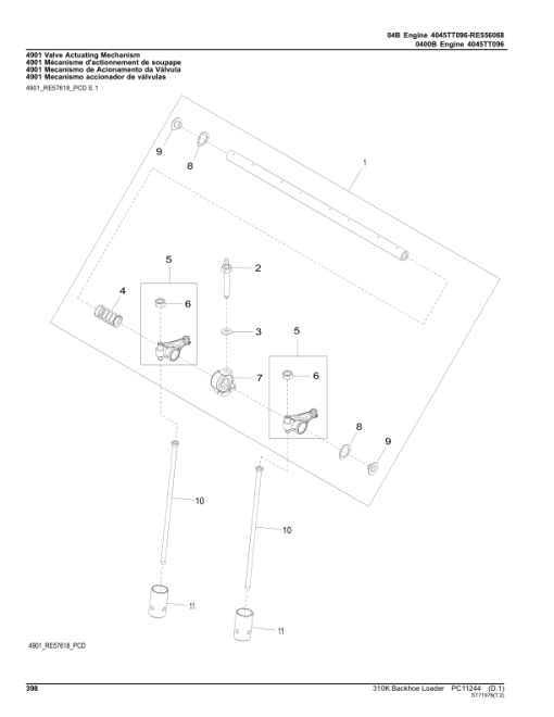 John Deere 310K Backhoes (SN 1BZ310KX_ _C000001) Parts Catalog Manual - PC11244 - Image 3