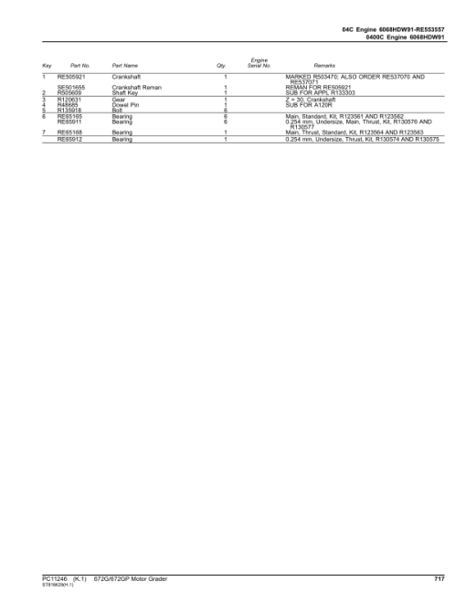 John Deere 672G, 672GP Graders (SN C656729- & D656729-) Parts Catalog Manual - PC11246 - Image 4