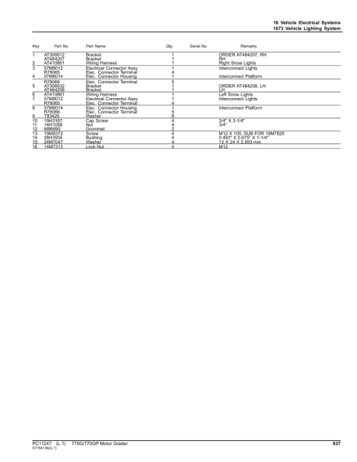 John Deere 770G, 770GP Graders (SN C656729- & D656729-) Parts Catalog Manual - PC11247 - Image 3