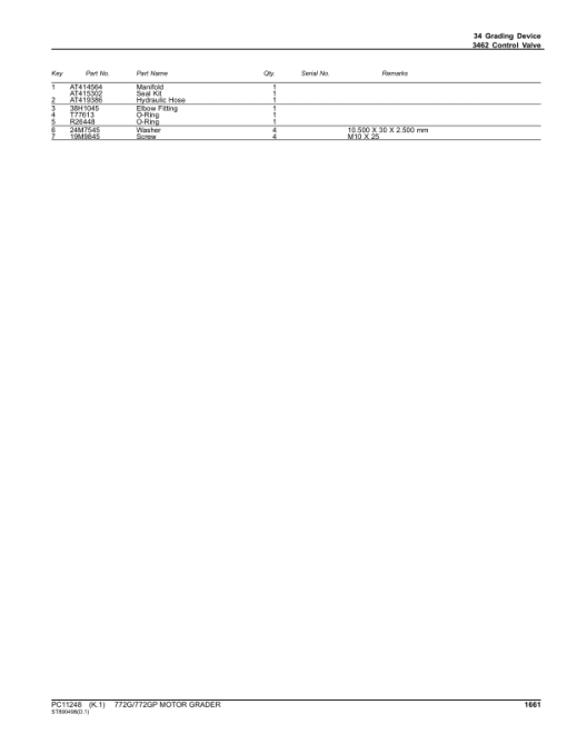 John Deere 772G, 772GP Graders (SN C656729- & D656729-) Parts Catalog Manual - PC11248 - Image 2