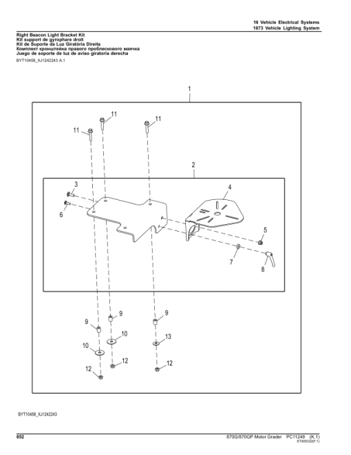 John Deere 870G, 870GP Graders (SN C656729- & D656729-) Parts Catalog Manual - PC11249 - Image 4