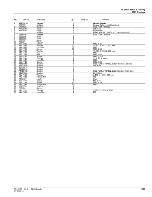 John Deere 624K Loaders (SN C658065-6775481 & D658065-677548) Parts Catalog Manual - PC11251 - Image 4