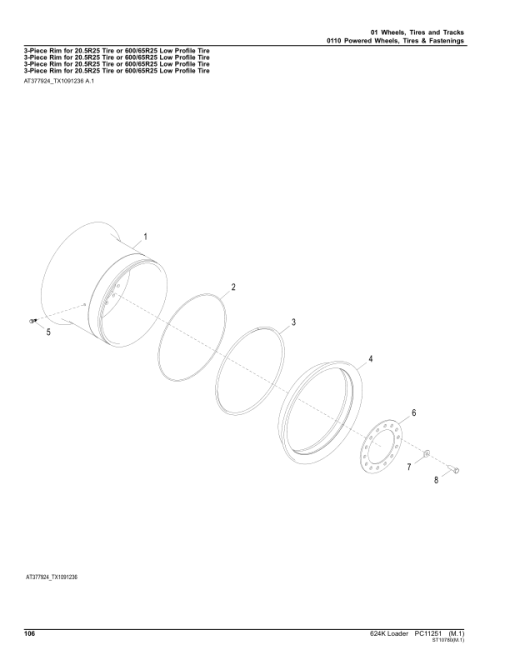 John Deere 624K Loaders (SN C658065-6775481 & D658065-677548) Parts Catalog Manual - PC11251 - Image 2