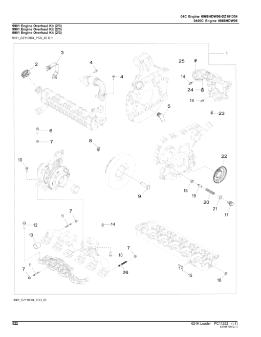 John Deere 624K Loaders (SN F658065-677548) Parts Catalog Manual - PC11252 - Image 2