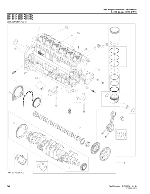 John Deere 644K Loaders (SN 1DW644K _ F658065-) Parts Catalog Manual - PC11254 - Image 3