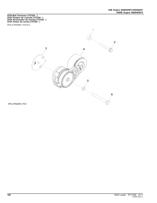 John Deere 524K Loaders (SN 1BZ524KX_ _D000001-) Parts Catalog Manual - PC11260 - Image 2