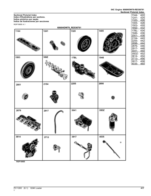 John Deere 624K Loaders (SN C00001- & D00001- ) Parts Catalog Manual - PC11265 - Image 3