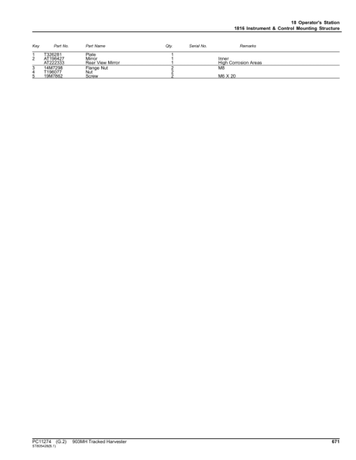 John Deere 903MH Tracked Harvesters (SN C271505-317981 & D271505-317981) Parts Catalog Manual - PC11274 - Image 4