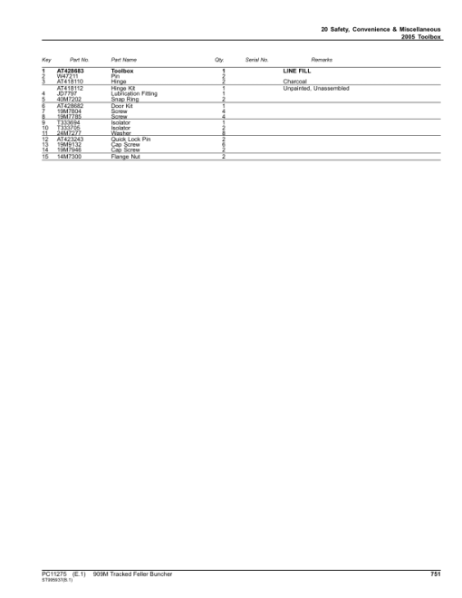 John Deere 909M Tracked Feller Bunchers (SN C271505-317981 & D271505-317981) Parts Catalog Manual - PC11275 - Image 3