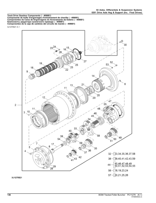 John Deere 803M Tracked Feller Bunchers (SN C270423 - & D270423 -) Parts Catalog Manual - PC11279 - Image 2