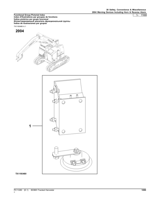 John Deere 803MH Tracked Harvesters (SN C270423- & D270423-) Parts Catalog Manual - PC11280 - Image 3