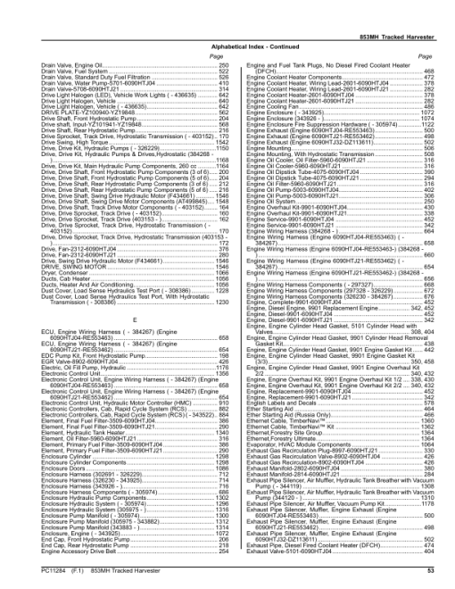 John Deere 853MH Tracked Harvesters (SN C270423- & D270423- ) Parts Catalog Manual - PC11284 - Image 3