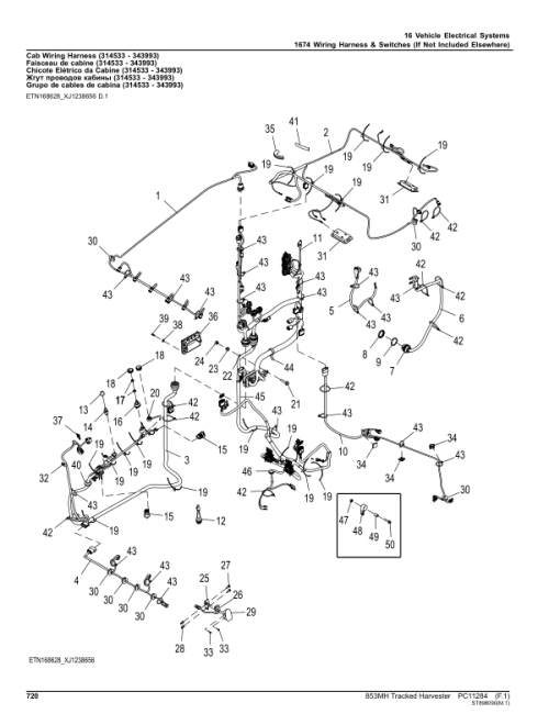 John Deere 853MH Tracked Harvesters (SN C270423- & D270423- ) Parts Catalog Manual - PC11284 - Image 2