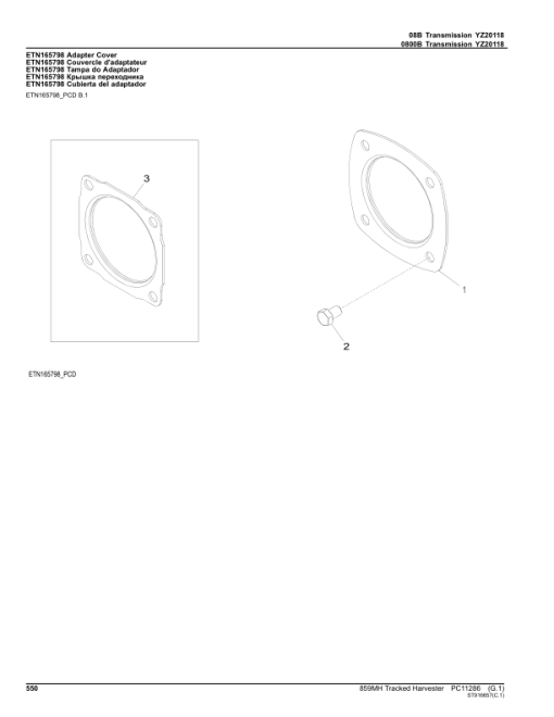 John Deere 859MH Tracked Harvesters (SN C270423- & D270423-) Parts Catalog Manual - PC11286 - Image 4