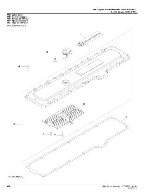 John Deere 744K Series II Loaders (SN C664101- & D664101-) Parts Catalog Manual - PC11289 - Image 3