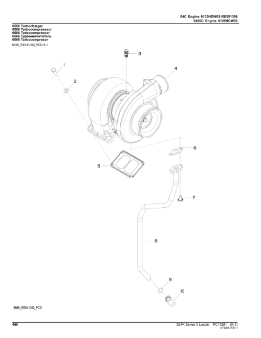 John Deere 824K Series II Loaders (SN C664100- & D664100-) Parts Catalog Manual - PC11291 - Image 2