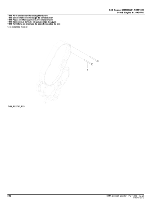 John Deere 844K Series II Crawlers (SN C664096- & D664096-) Parts Catalog Manual - PC11293 - Image 3