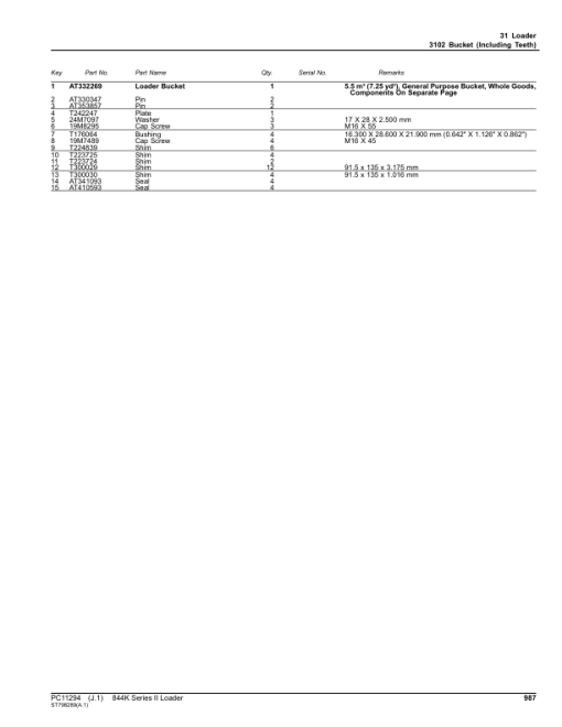 John Deere 844K Series II Crawlers (SN 1DW844K_  F664098-) Parts Catalog Manual - PC11294 - Image 4